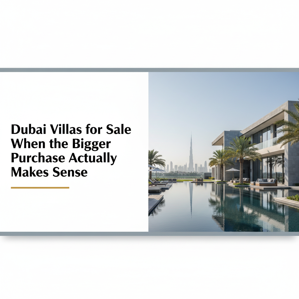 Dubai Villas For Sale When The Bigger Purchase Actually Makes Sense